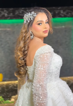 White gown beauty look 2
